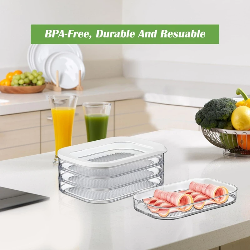 Food Storage Boxes With Lid For Delimeat, Bacon, Lunch Meat, Fruits,Vegetables,Cold Cuts And Fruits Storage Containers