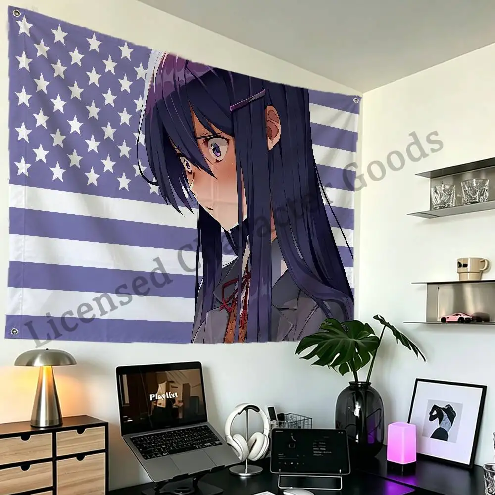 Anime Girl Y-YuriS Flag Polyester Fabric Rustproof Grommets 50x70 60x90 70x115 100x150 150x200 cm Decor Banner