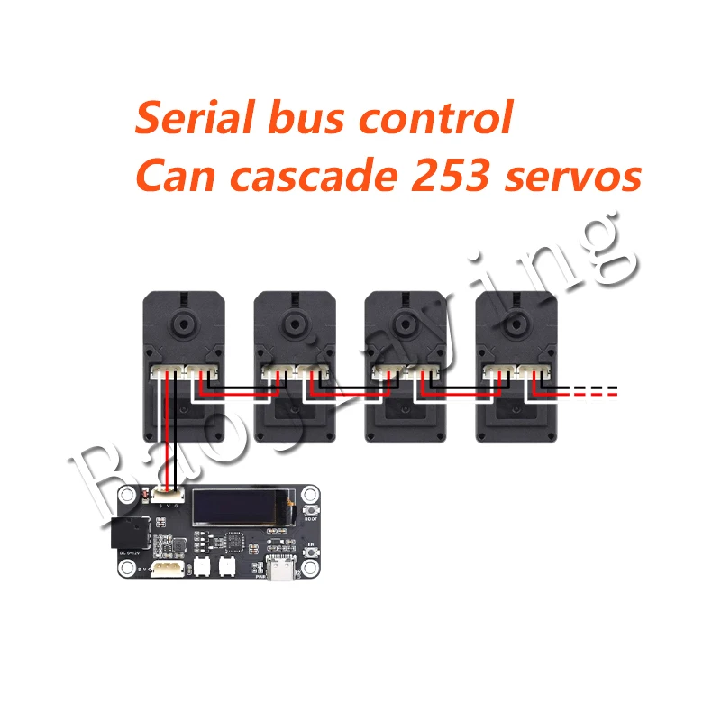 Motor servo bus kecepatan tinggi 20kg ST3215 ST3215-HS servo 360 derajat Encoder magnetik presisi tinggi