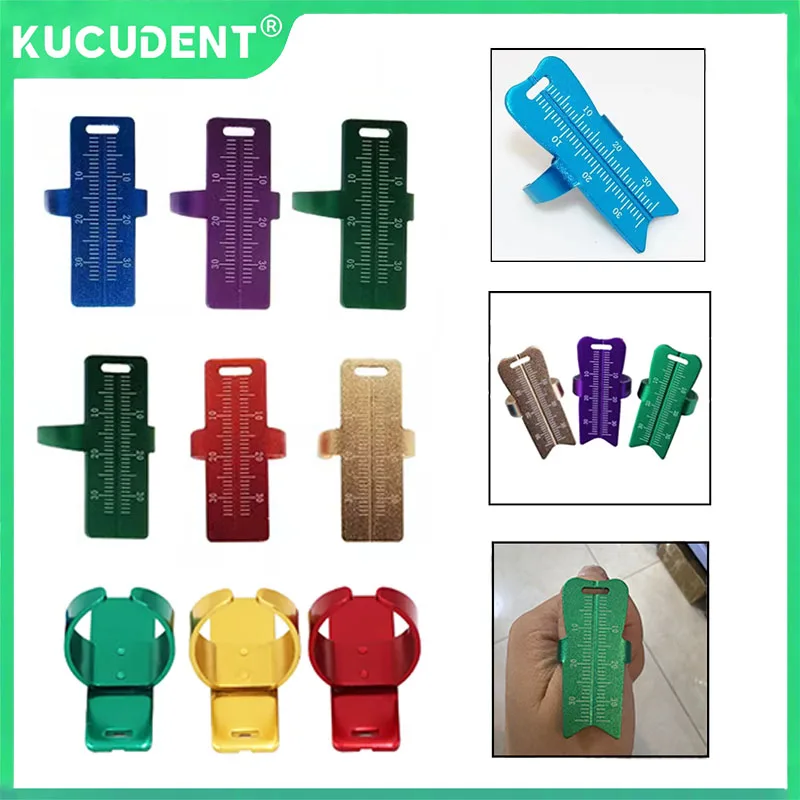 

1 шт., стоматологическая линейка с кольцом на палец, измерительные линейки для файлов каналов, алюминиевый сплав, эндотерапия, измерительная шкала, эндодонтический инструмент