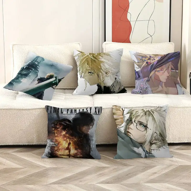 F-Final F-Fantasy Game Personalized picture text home decorative pillows Household Gifts 45x45cm