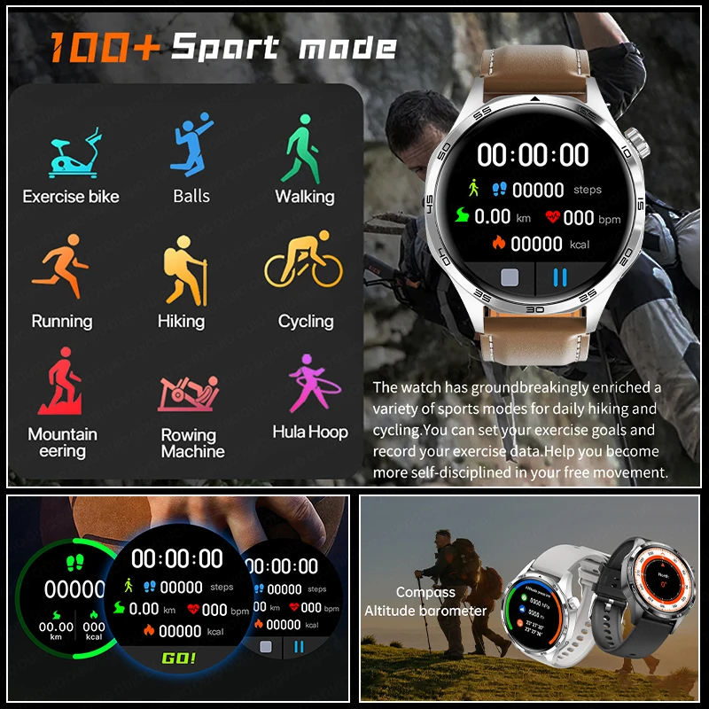 2024 NOWOŚĆ Dla HUAWEI GT5 Pro Sportowa inteligentna bransoletka NFC GPS Zegarek Kompas Wodoodporna tętno Bluetooth Połączenia Fitness Smartwatchy