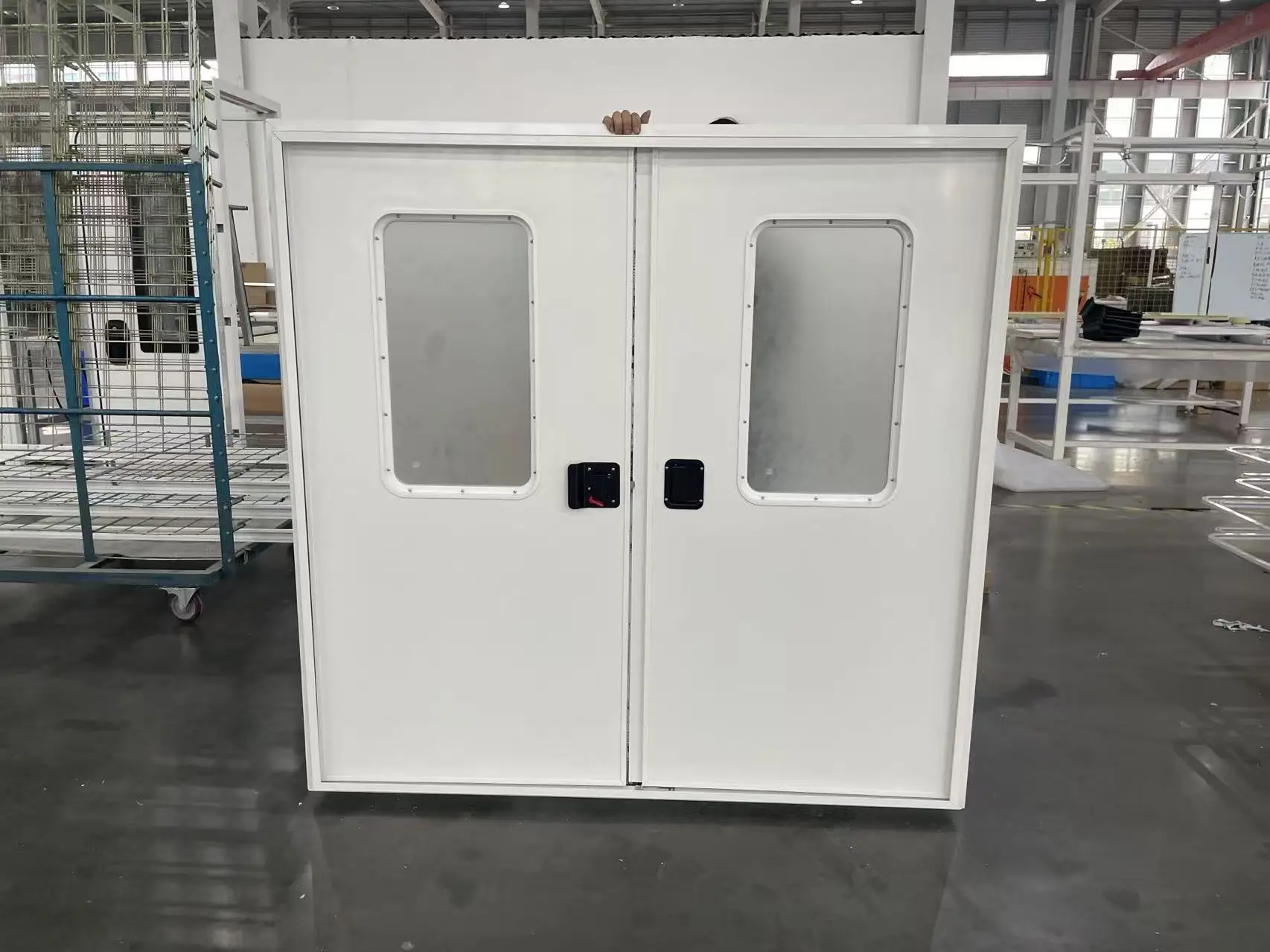 1600*2000 Aluminum Alloy RV Entry Double Door Durable Waterproof Door with Privacy Window for Camper Trailer Parts