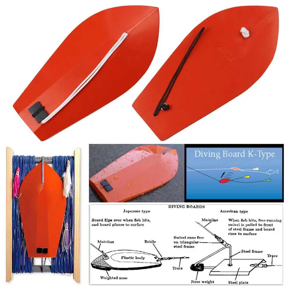 Hot Adjustable Weight Red Plastic Plan Fishing Diving Board Diver Plate Trolling Tool Artificial Bait