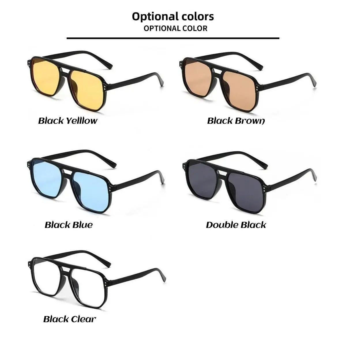 2025 New Trendy Women Sunglasses UV400 Sunshades Anti-Ultraviolet Unisex Eyeglasses Elegant Double Beam Pilot Lense image 5