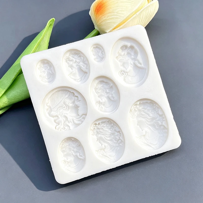 Cameo Collection Portrait Silikon Sugarcraft Form, Fondant Kuchen Dekorieren Werkzeuge – Detail 10