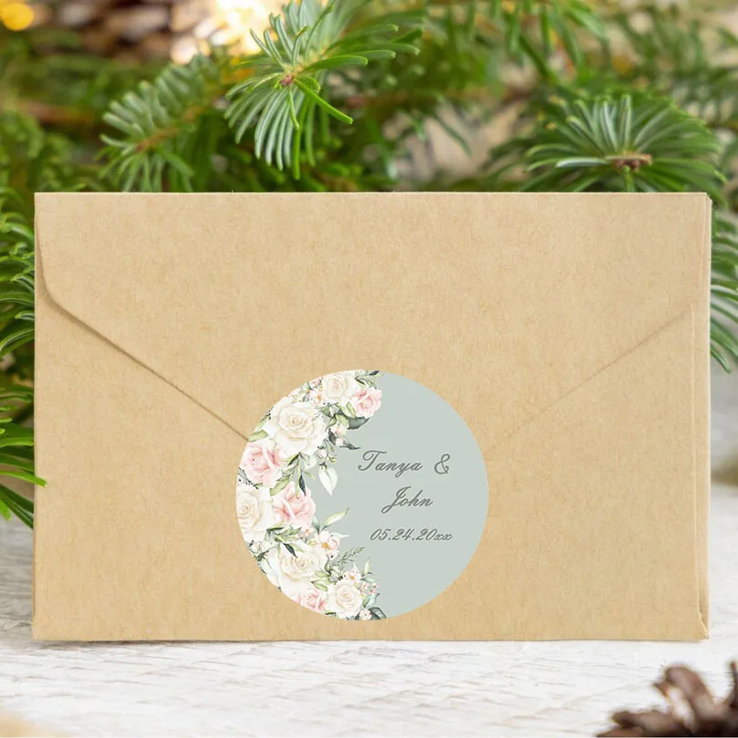 สติกเกอร์ชื่อและวันเกิดแบบกำหนดเอง 90 ชิ้น (สำหรับงานแต่งงาน พิธีบัพติศมา การ์ดเชิญงานปาร์ตี้)