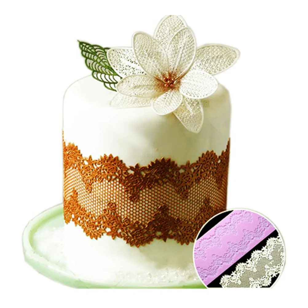 

Creative Silicone Rose Cake Mold Non Stick Flower Pattern Lace Mold for Home Bakery Chocolate Candy Silicone Flower Molds