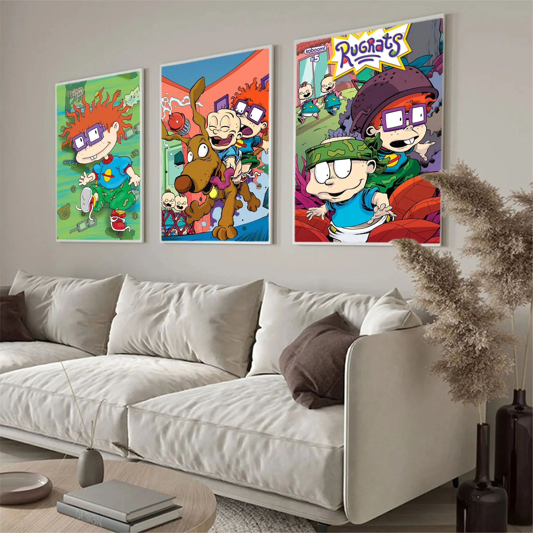 Cartoon-R-Rugrat-Anime Self-adhesive Art Poster Whitepaper Sticker DIY Room Bar Cafe Vintage Decorative Painting