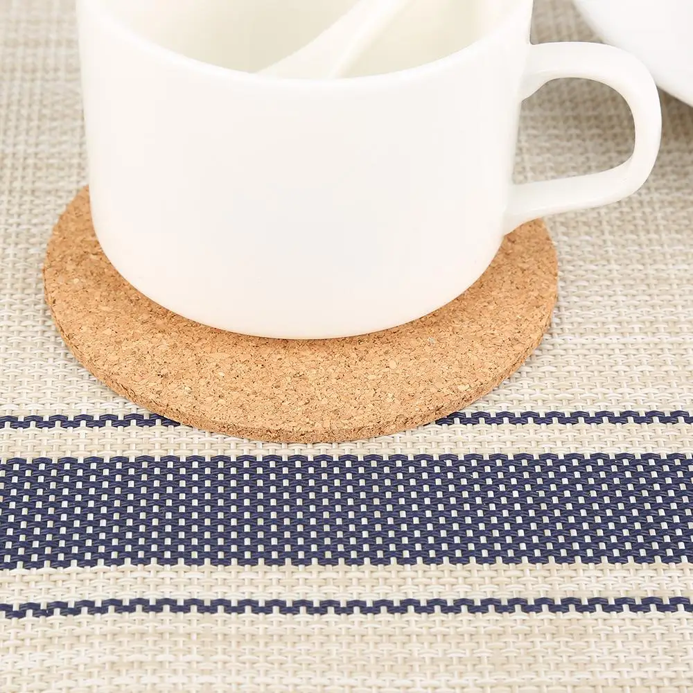 Posavasos de corcho de 1/5/10 piezas, posavasos para taza de té, café, bebidas, soporte para cocina, estera de madera Natural, vajilla, posavasos