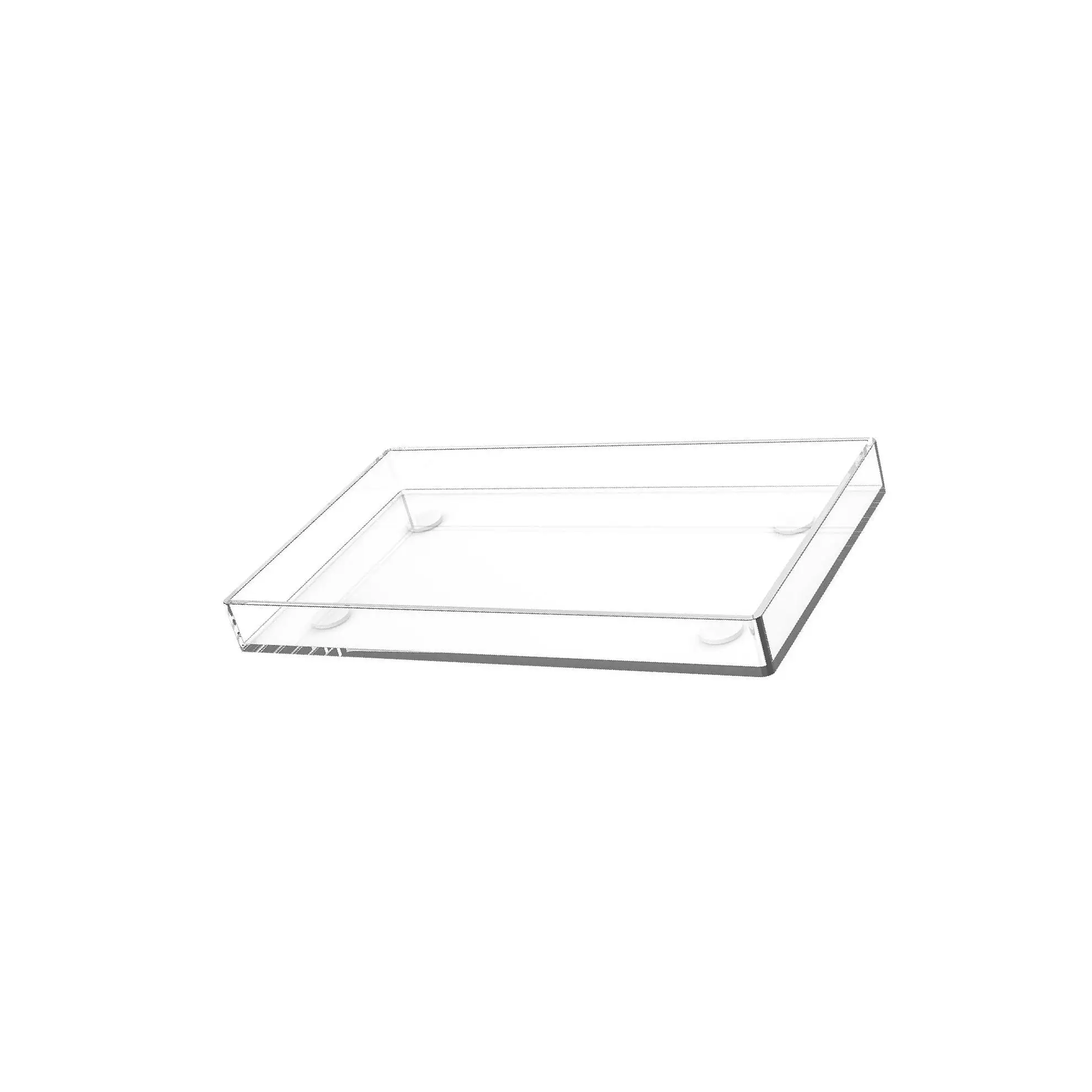 Clear Acrylic Tray Rectangular for Kitchen Tabletop Household Bedside Office