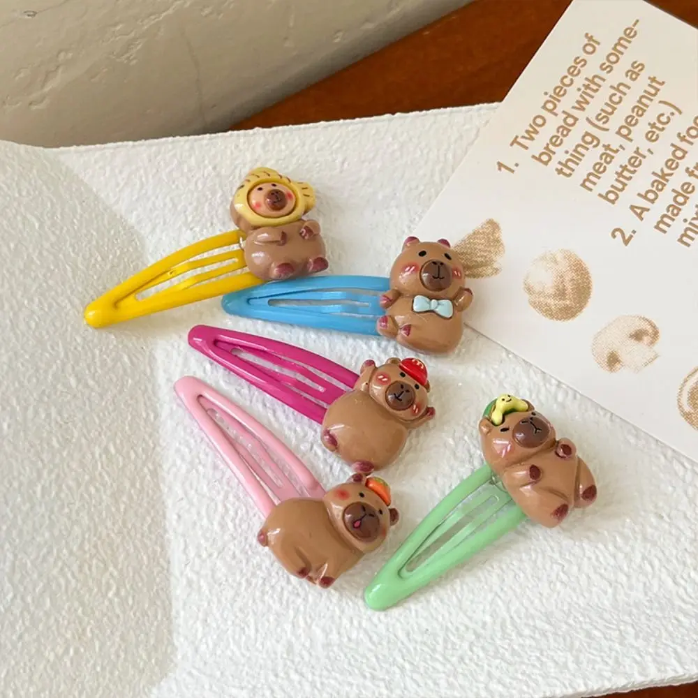 Kawaii Resin Capybara Hair Clip Korean Style Bang Clip Capybara Hairpin Cartoon Hair Accessorie Animal Barrettes Girl