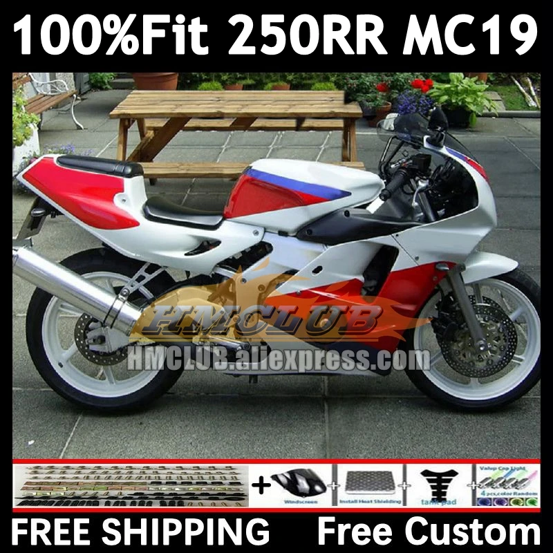 Injection Body For HONDA CBR white red 250RR 250R 250 RR CC 88 89 96No.97 CBR250 RR MC19 MC 19 CBR250RR 1988 1989 OEM Fairing