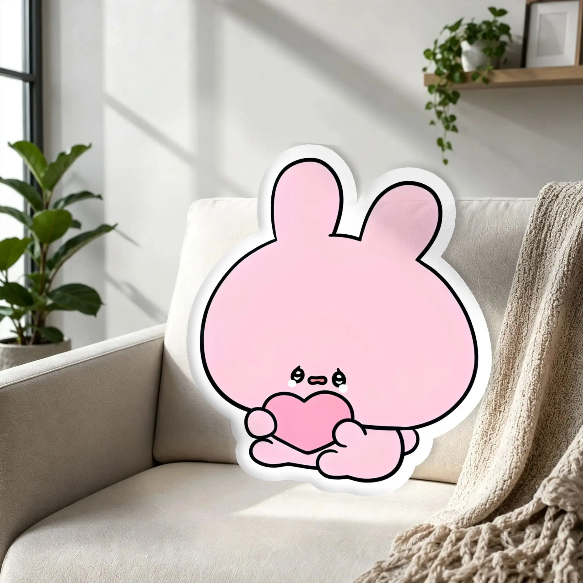 Customized Super Funny A-Asamimichans Throw Pillows Soft Kawaii Rabbit Plush Cushion Pillow for Bed Sofa Decoration Home