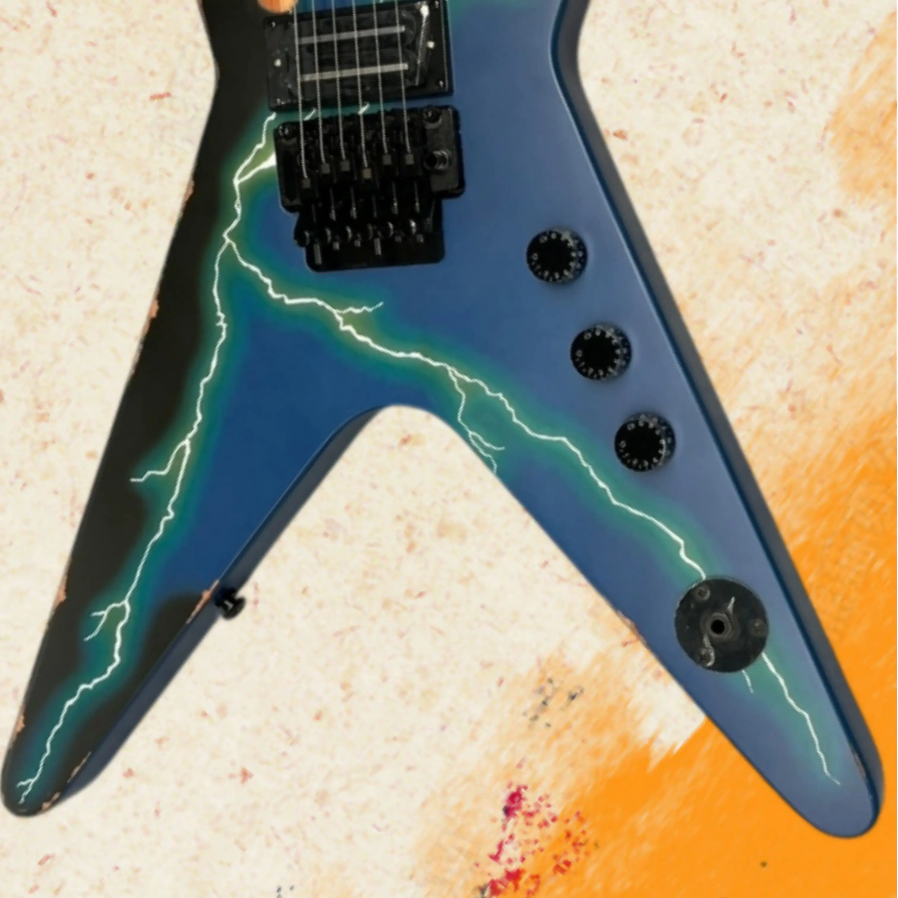 Vintage Aged Electric Guitar HH Pickups & Rosewood Fretboard,Retro Metal Tone Guitars,Perfect  Heavy Metal & Rock Music Guitarra