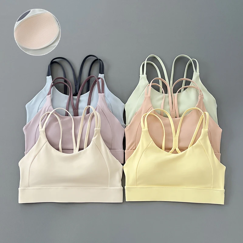 

Женский спортивный бюстгальтер для интенсивных тренировок: надежная фиксация, встроенный топ для бега/йоги с компрессионной спинкой-борцовкой.