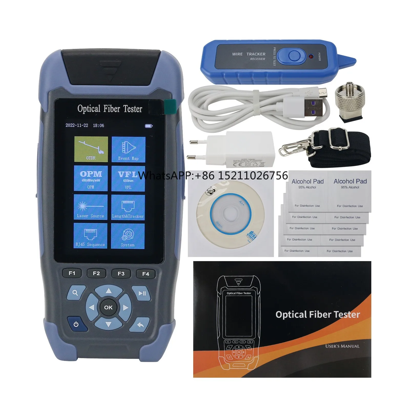 Optical Time Domain Reflectometer w/OTDR OPM LS VFL RJ45 Cable Order Flashlight 1310nm/1550nm