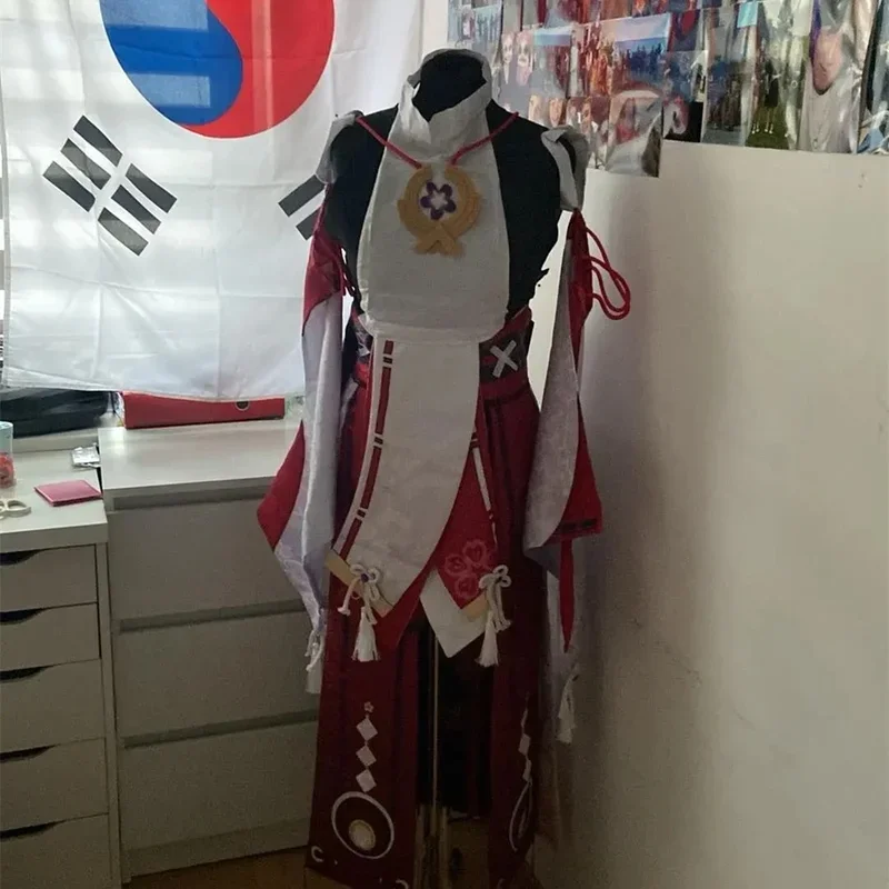 Disfraz de Cosplay Yae Miko Guuji Yae para mujer, juego de cola de peluca, Halloween, Carnaval, conjuntos de ropa
