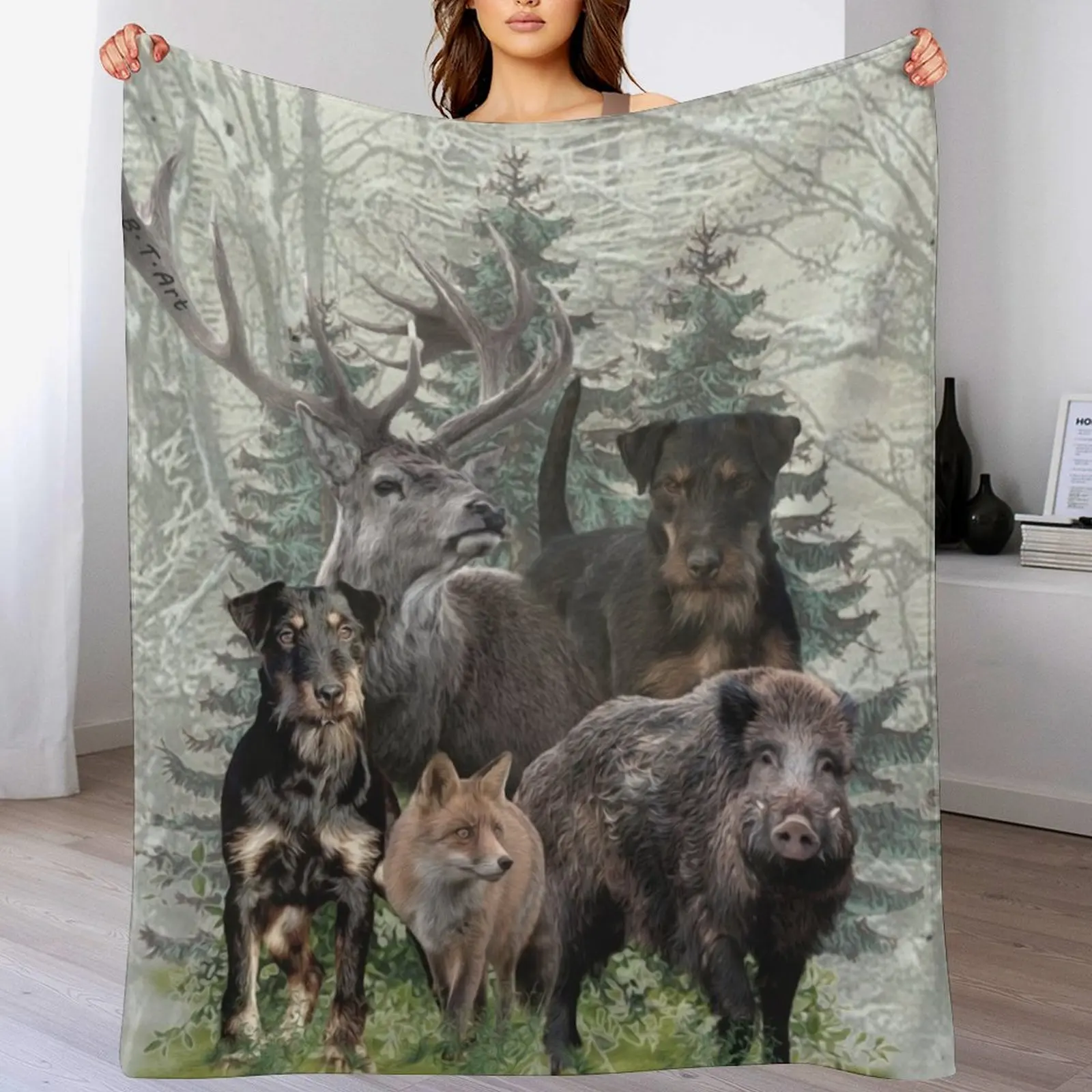 

Jagdterrier, Dear Beast & Brute Force v. Renbrad Throw Blanket Camping Summer Giant Sofa Blankets