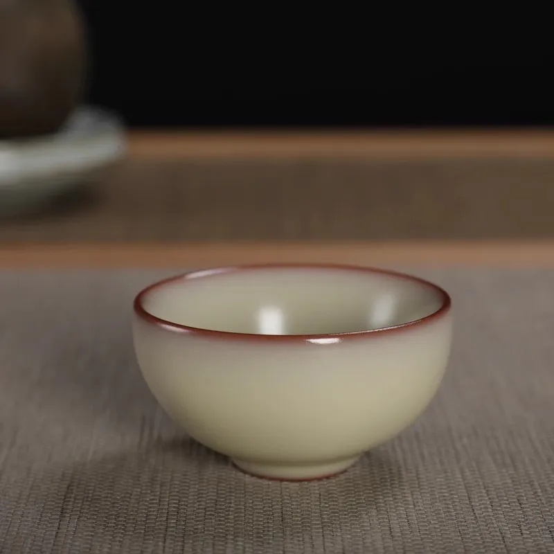 

Longquan Ge Kiln Celadon Lard Jelly Tea Cup Master Jin Lian Handcrafted Ceramic Host cup Tea-tasting cup Xi Shi Cup