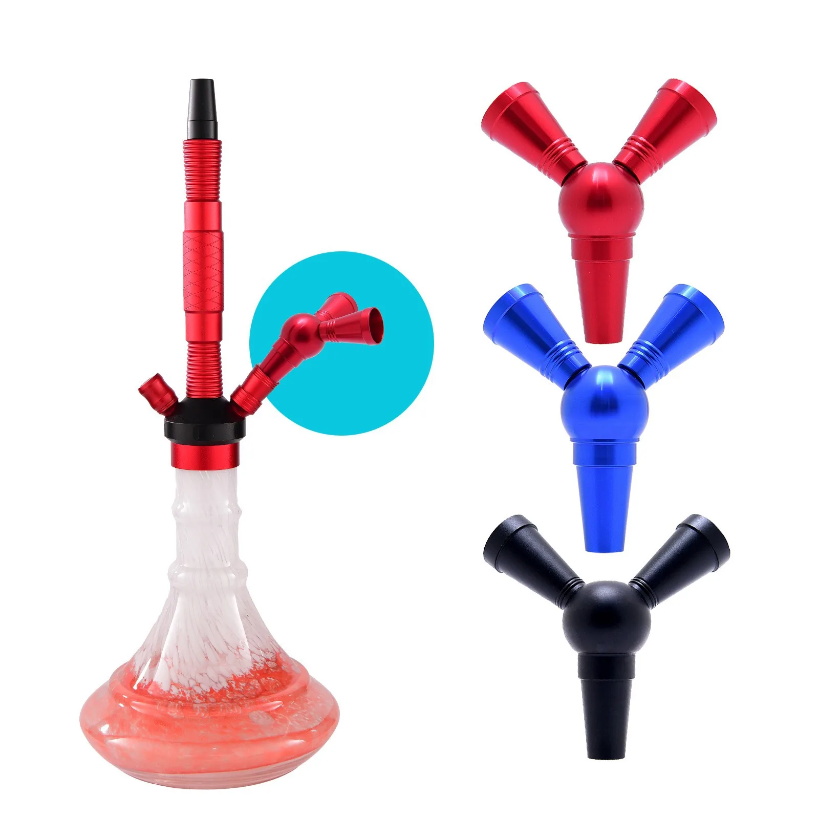 Arab hookah converter, conversion head, single tube to double tube distributor, hookah accessories