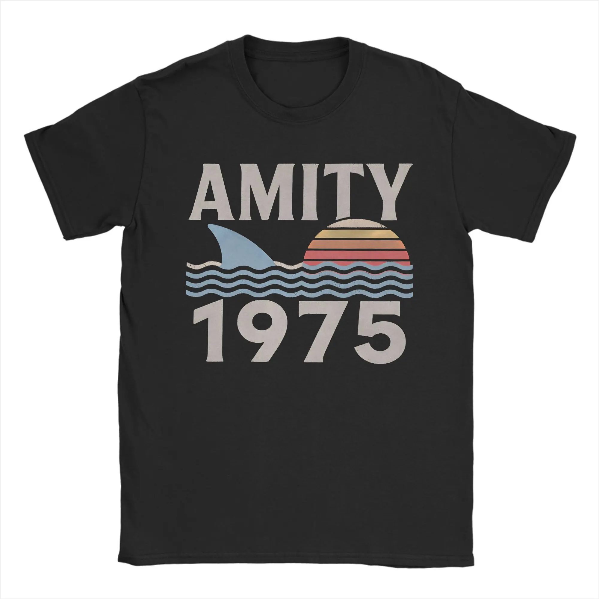 

Jaws 50Th Anniversary Men T Shirt Vintage Tee Shirt Short Sleeve Crewneck T-Shirts 100% Cotton Plus Size Tops
