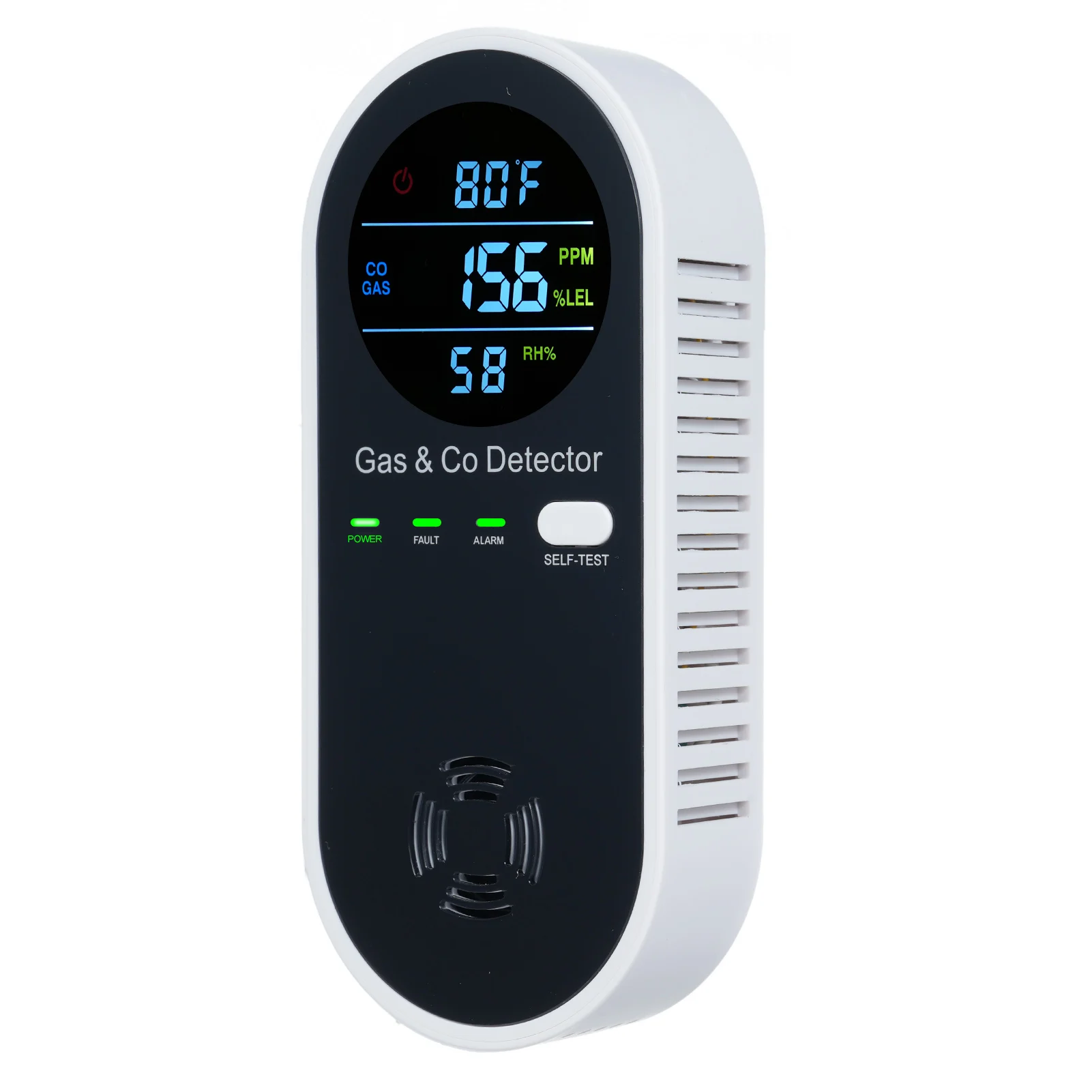 CO Detector Carbon Monoxide Alarm Natural Gas Combination Detector 4in1 CO Monitor Alarm with LCD Display for Home/Kitchen/Hotel