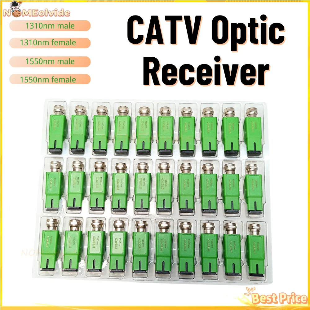 

30PCS 1550nm 1310nm FTTH CATV Single Male Optical Receiver Female Male Connector MINI Node Passive Photoelectric Converter
