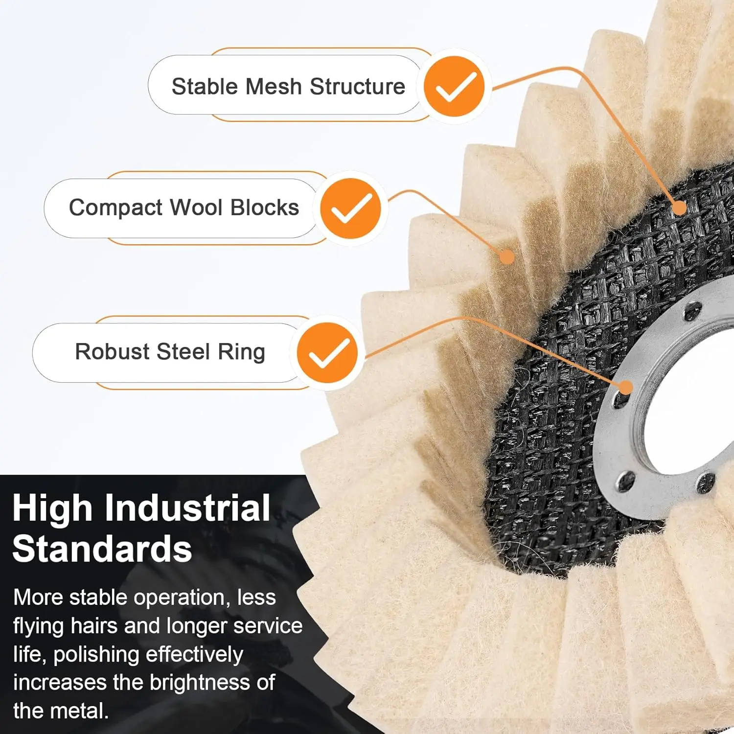 1/3Pcs Wool Polishing Wheel Polishing Pad Grinding Disc 115mm 125mm Angle Grinder Polishing Disc for Metal Glass Ceramics