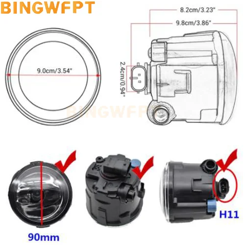 Imagen 2 del producto 2 unids/lote luces antiniebla para Nissan QASHQAI J11 ROGUE 2015 2016 2017 luz de parachoques delantero de coche lámpara antiniebla cromada