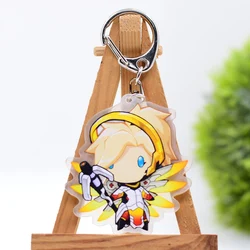 27 Styles Overwatch Keychain Clear Acrylic Key Chain Pendant Anime Accessories Cartoon Key Ring