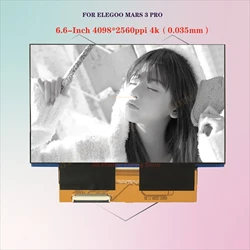 6.6"4K monochrome lcd for elegoo mars 3 pro/4/5 accessory component replaced of 3D printer exposure display projection screen