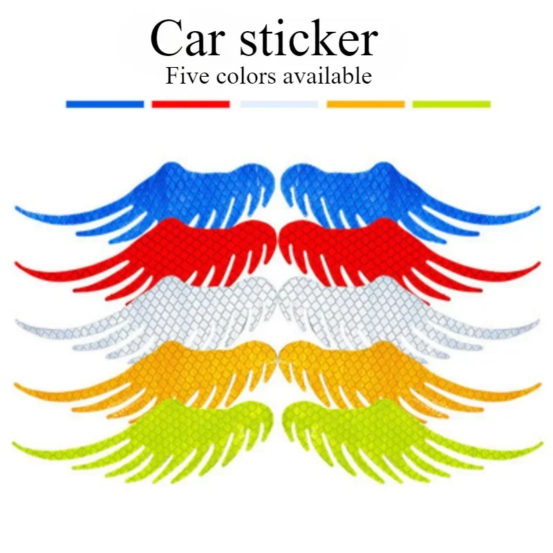

Car reflective stickers angel wings cover scratches decorative stickers personality wings strong reflective warning stickers