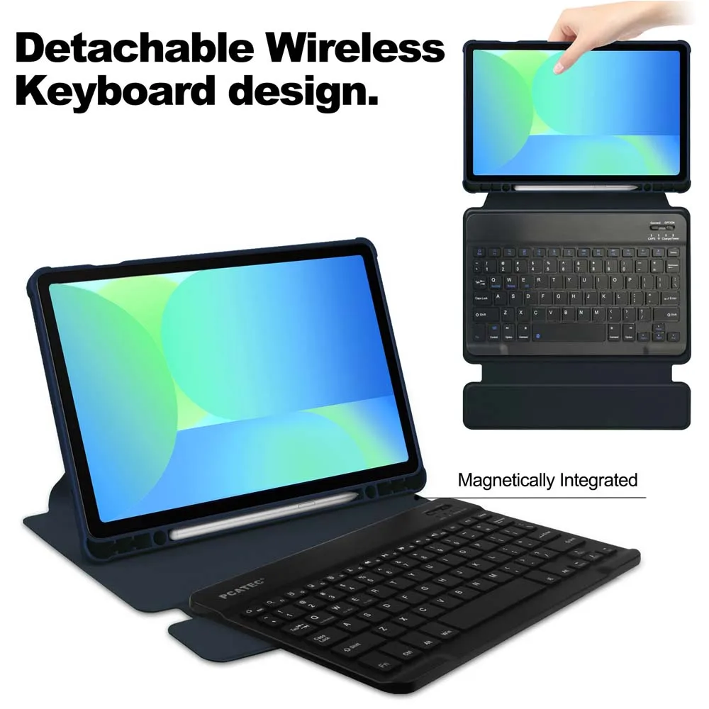 Étui pour Samsung Galaxy Tab S9 FE, avec clavier Bluetooth, support rotatif, manchon rabat magnétique, Anti-chute, couverture complète avec fente pour stylo