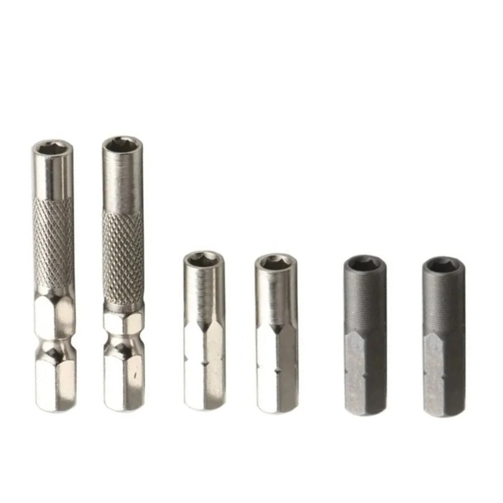 6 Stück 1/4-Zoll-Sechskant-auf-4-mm-Steckschlüsseladapter, Schraubendreher-Bithalter, Stahl-Schraubendreher-Bithalter für Elektronik-Reparatur, Handwerkzeuge