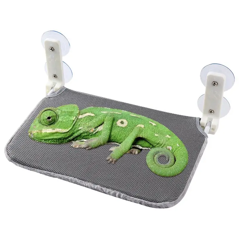 Reptile Window Perch Foldable Suction Cup Hammock Reusable Lizard Bed, Breathable Chameleon Perch For Resting, Sleeping, Playing