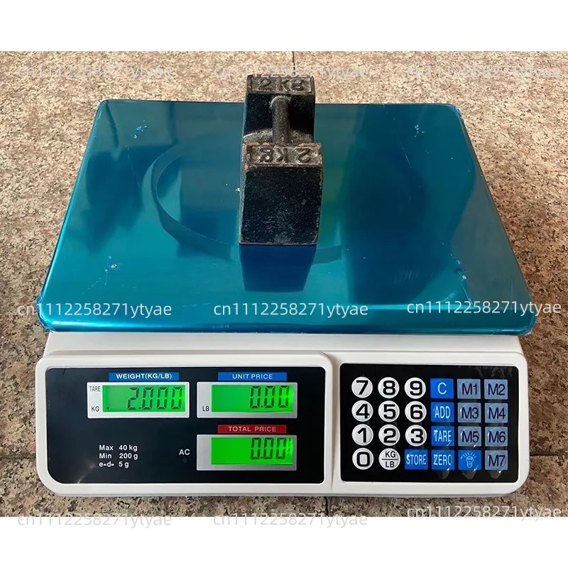 Pricing Table Scale 110V 220V 30kg Supermarket Grocery Fruit Scale For Business UseCommercial English Weighing