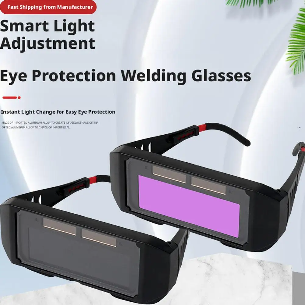 Solar Powered Welding Helmet Auto Darkening Welding Goggle Glasses Automatic Light Change Technology for Enhanced Eyes Protectio