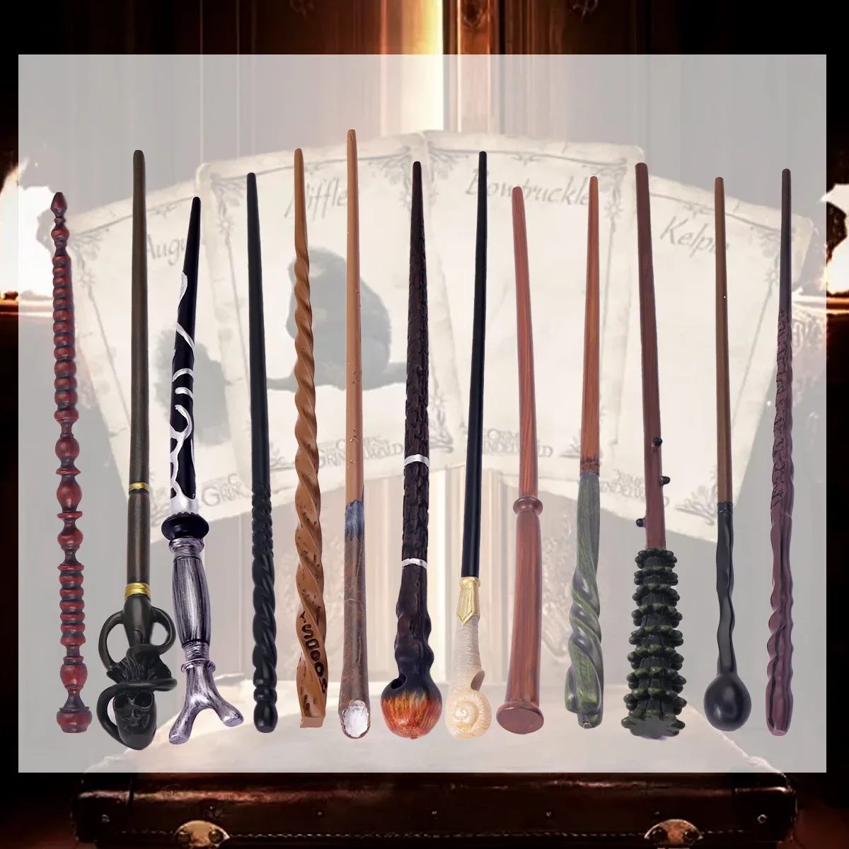 14 Kinds Harry Magic Wand, Full Range of Magic Stage Props Magic Wand, Voldmort Bellatrix, Cosplay Prop., Gift Box Packaging Toy