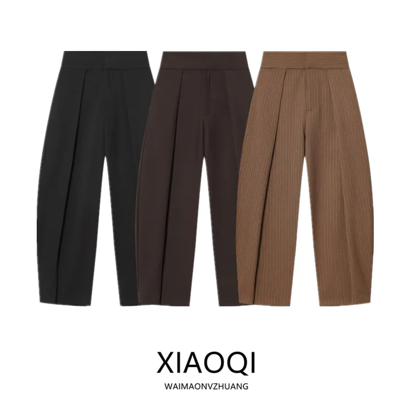 Spring 2026 Women's Commuter Style Balloon Pants High Waist Pleated Long Trousers Versatile Fashionable Casual Pants