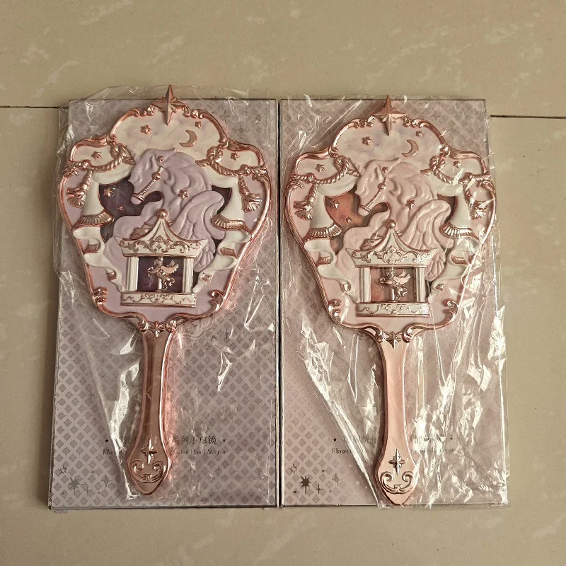 FLOWER KNOWS Circus Unicorn Pink  Purple Collection Handheld Makeup Texture Mirror Fairy Cute Mirror Tool