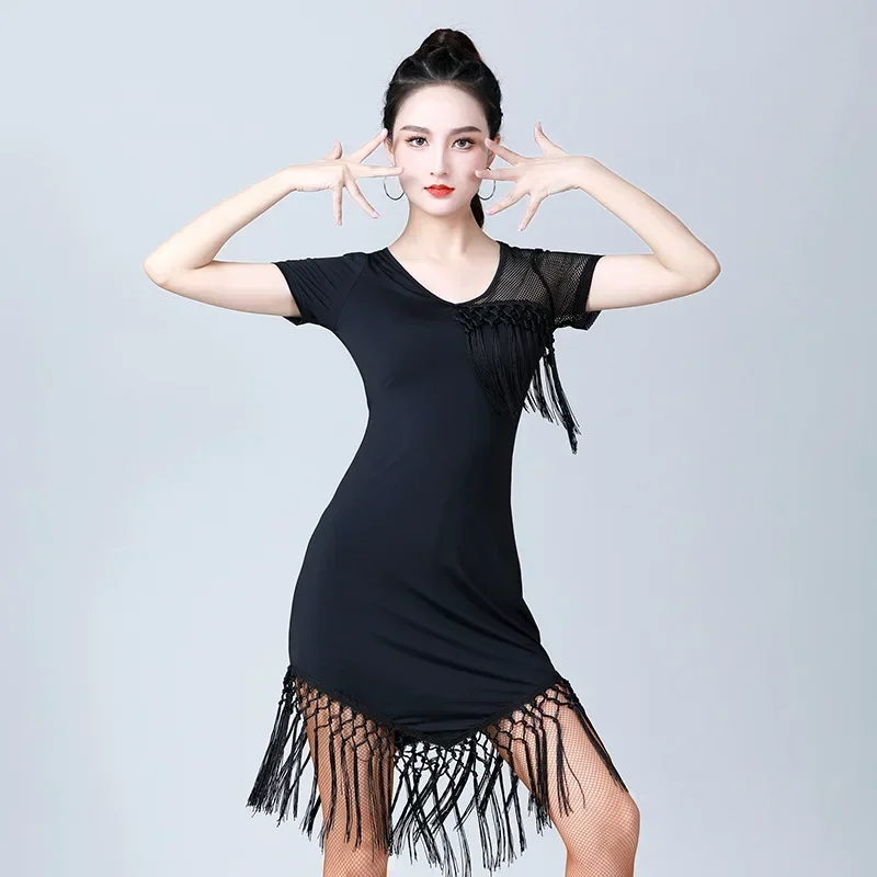 

Latin Dance Female Adult Professional Dance Costume Practice Costume High-end Performance Modern Classical Samba Evening Dress