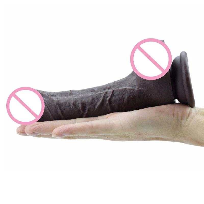 19.5*4cm Soft Silicone Curve Realistic Penis Dildo Artificial Fake Dick Women Masturbator Adult Sex Toys for Vagina Anal Sexshop