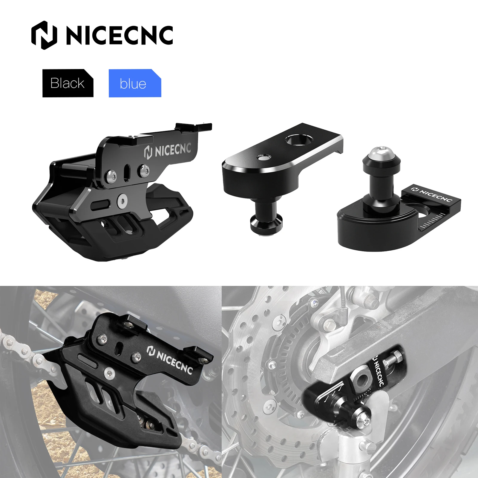 

For Yamaha Tenere 700 /XTZ700 2019-2024 NICECNC Chain Guide Cover Adjuster Blocks Swingarm Spools Slider Tenere 700 Accessories