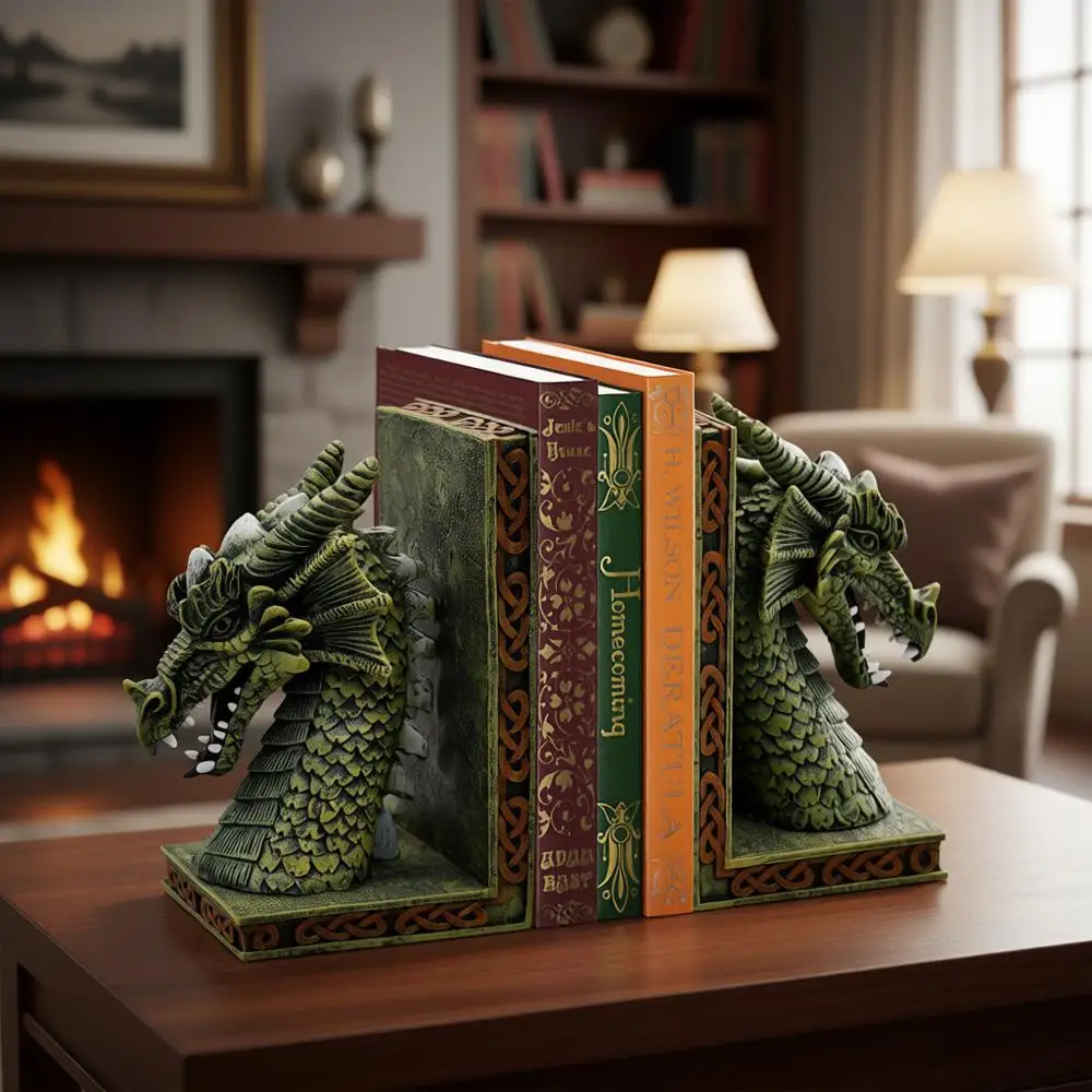 

Пара 10-дюймовых медных подставок для книг в виде драконов с уникальным дизайном для надежной поддержки книг