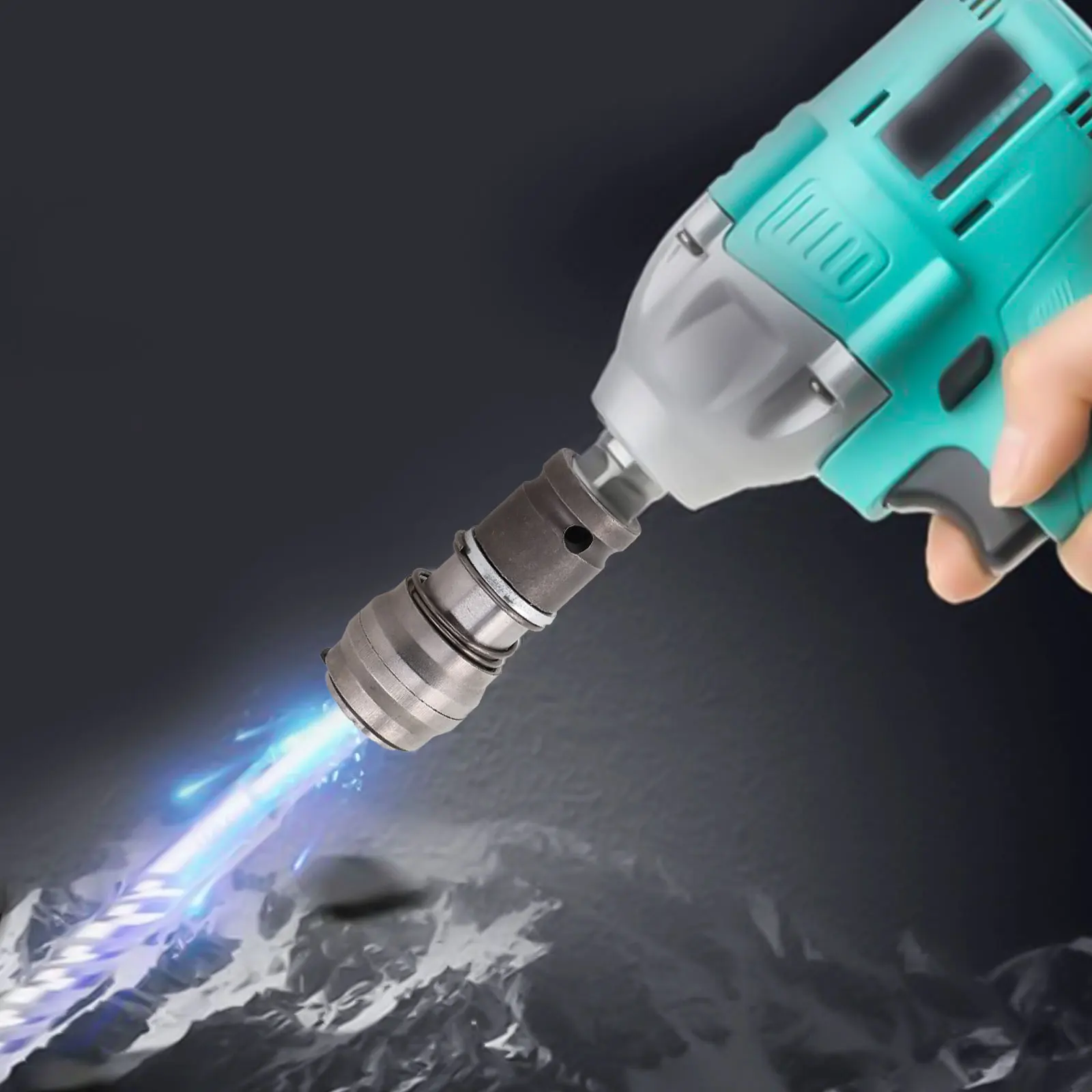 Electric Hammer Conversion Adapter Drill Holes Walls Drill Holes Bricks Square Suitable Usage Silver Optional Package Content