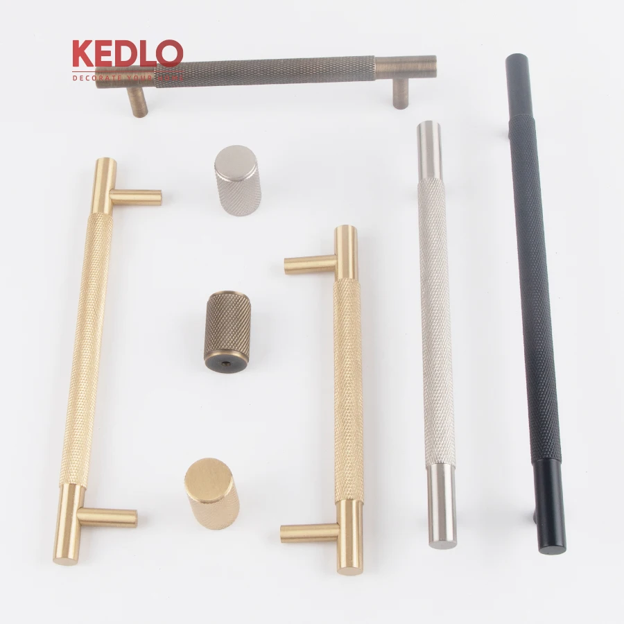 KEDLO French Retro Knurling Antique Brass Handle Solid Brass 500mm Gold Long Handle Kitchen Cabinet Drawer Brushed Nickel Pull
