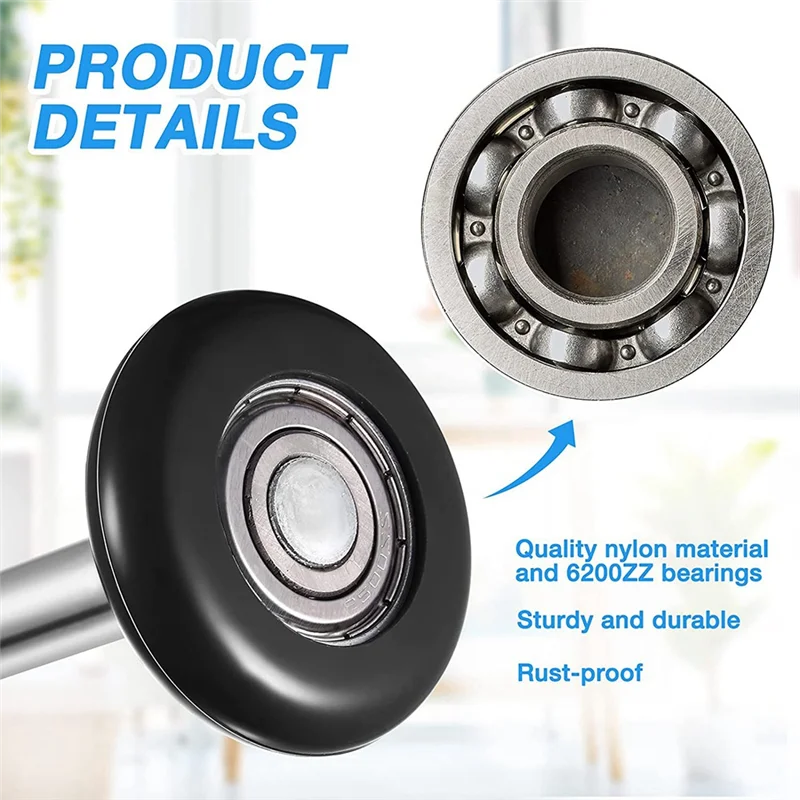 A04I 12 Pak Rol Pintu Garasi Nilon 2 Inci Rol Garasi Tenang Massal 6200Z Rol Pintu Garasi Pengganti