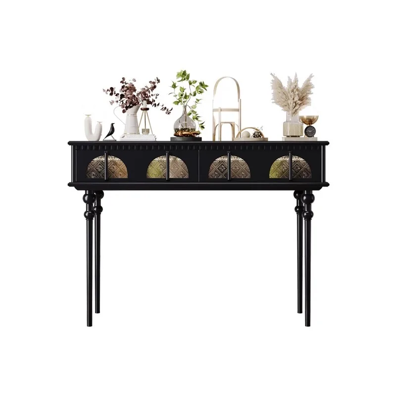 

French light luxury pavilion retro corridor with lights aisle long table