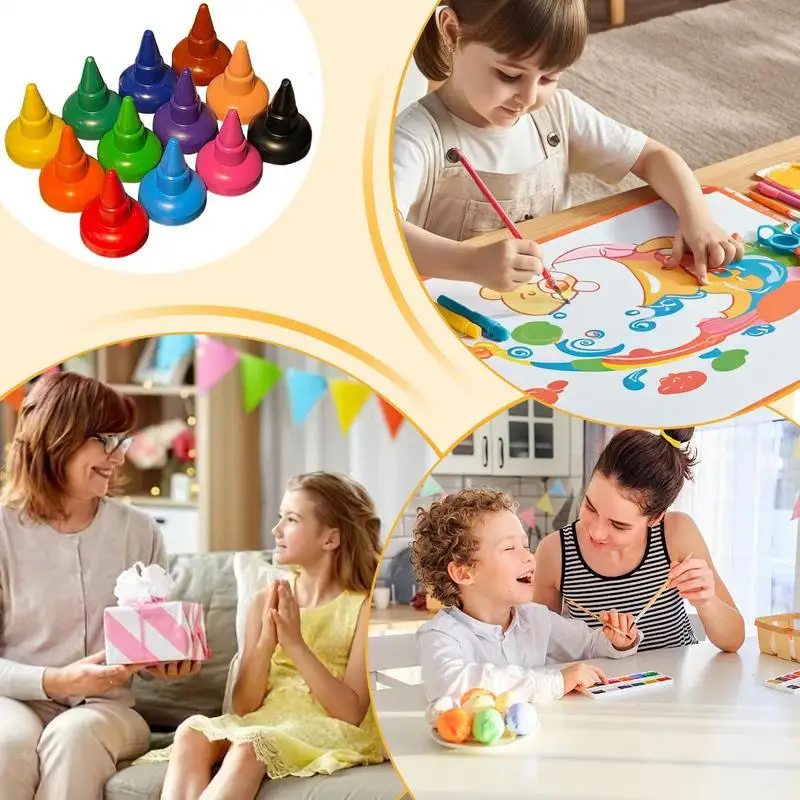 Toddler Crayons Art Kit 12X Girls Easy Grip Drawing Crayons Set School Supplies Portable Coloring Pen For Girls Boys Kids